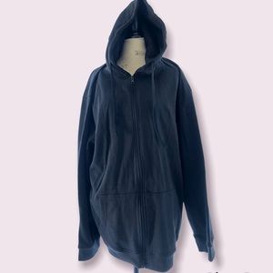 Black Hooded Zip Up Sweater